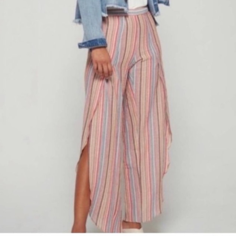 Drew Tulip Leg Linen Blend Pants Sz Small